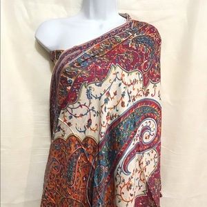 Viscose cotton colorful paisley printed stole